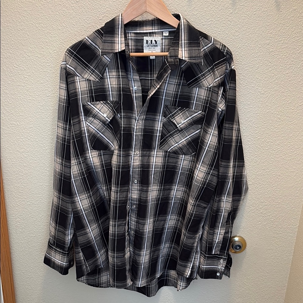 ELY CATTLEMAN Plaid Button Down Shirt